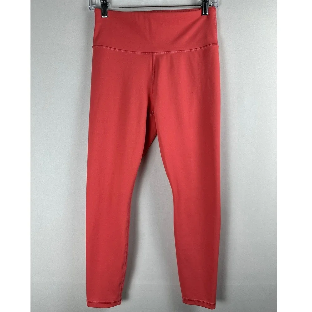 Athleta Elation 7/8 Tights Size S Coral Pink High Rise Yoga Leggings‎ Activewear